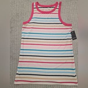 Torrid Multicolor Striped Tank with Pink Trim Size 1 1X 14-16